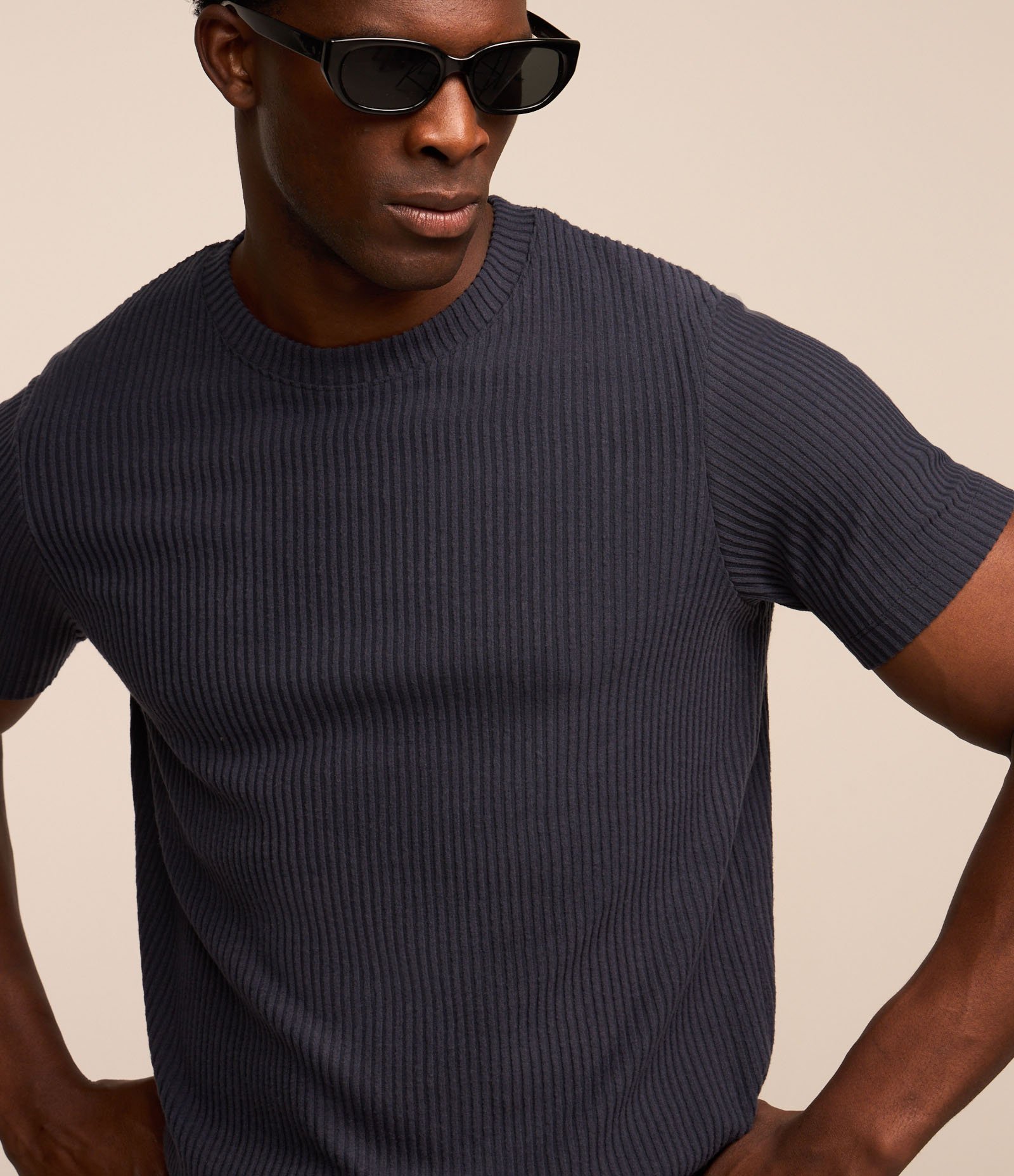 Camiseta em Ribana com Textura Aveludada Azul 4