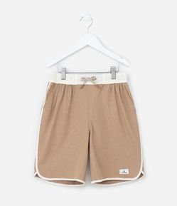 Bermuda de Banho Infantil com Contraste - Tam 05 a 14 Anos