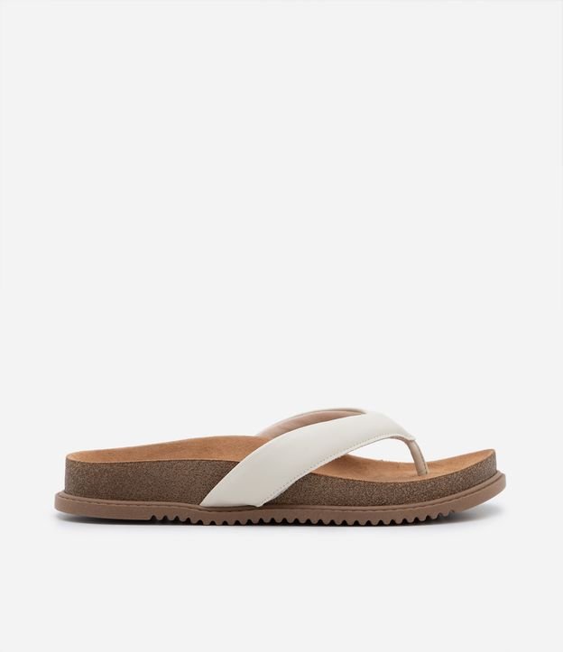 Sandália Rasteira Flatform com Tiras Contrastantes