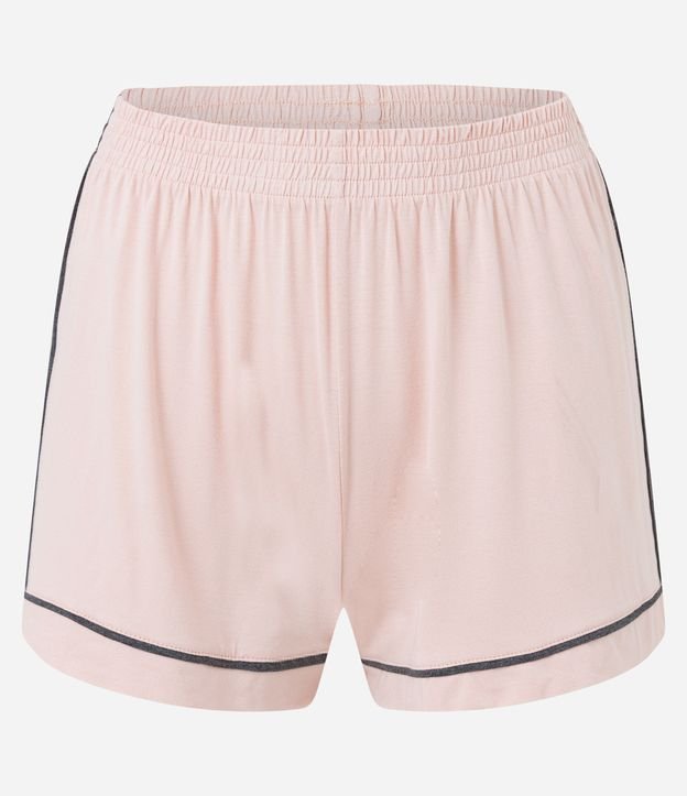 Pijama Short Doll em Viscolycra com Viés Contrastante Rosa 7