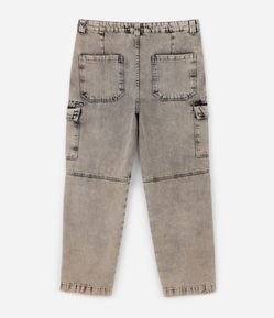 Calça Baggy em Jeans com Multibolsos e Lavagem Dirty