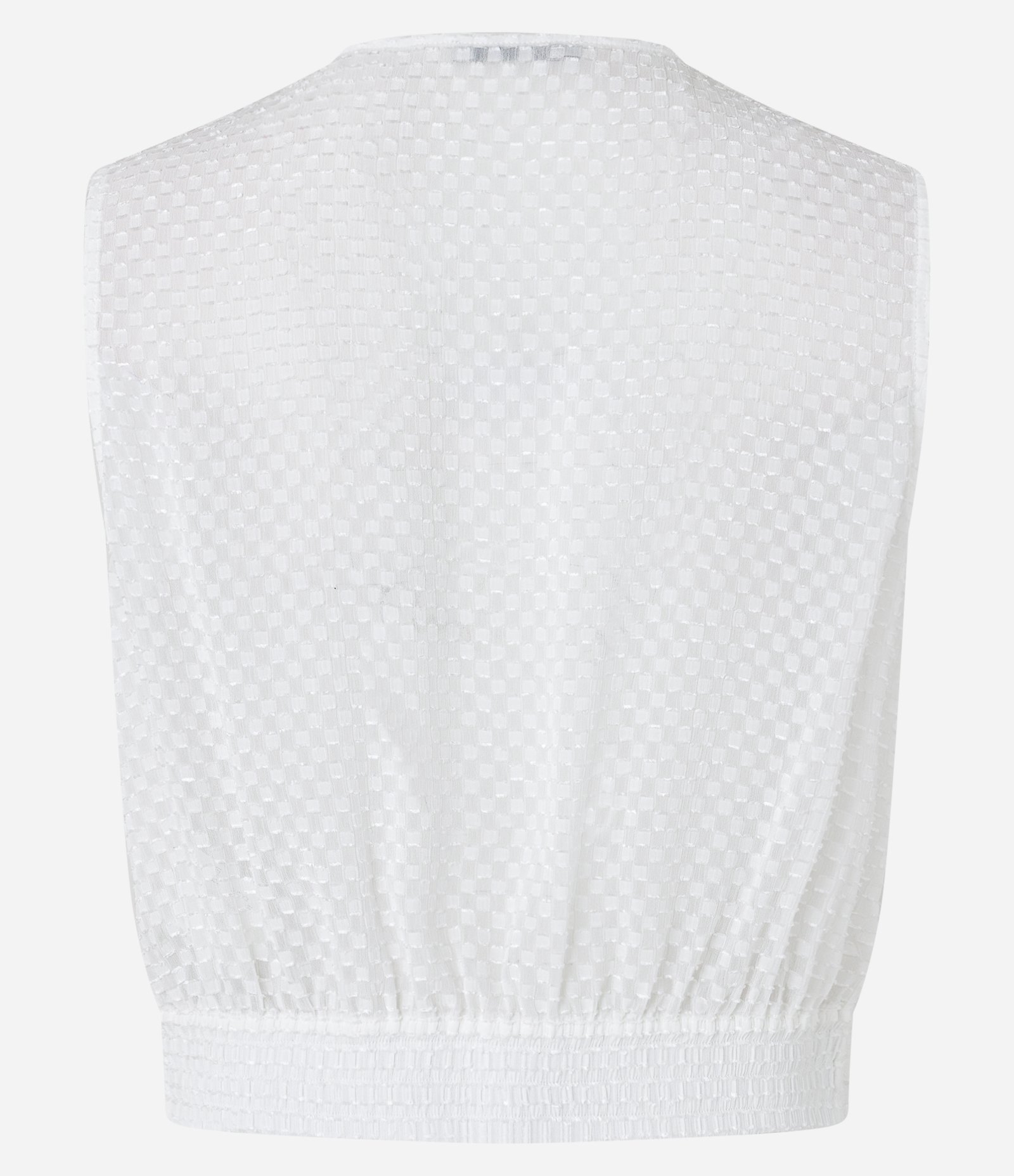 Blusa em Chiffon com Decote Transpassado e Texturas Branco Neve 8