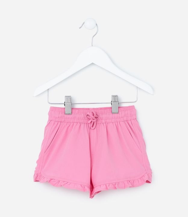 Short Infantil em Microfibra com Babadinho - Tam 1 a 5 Anos