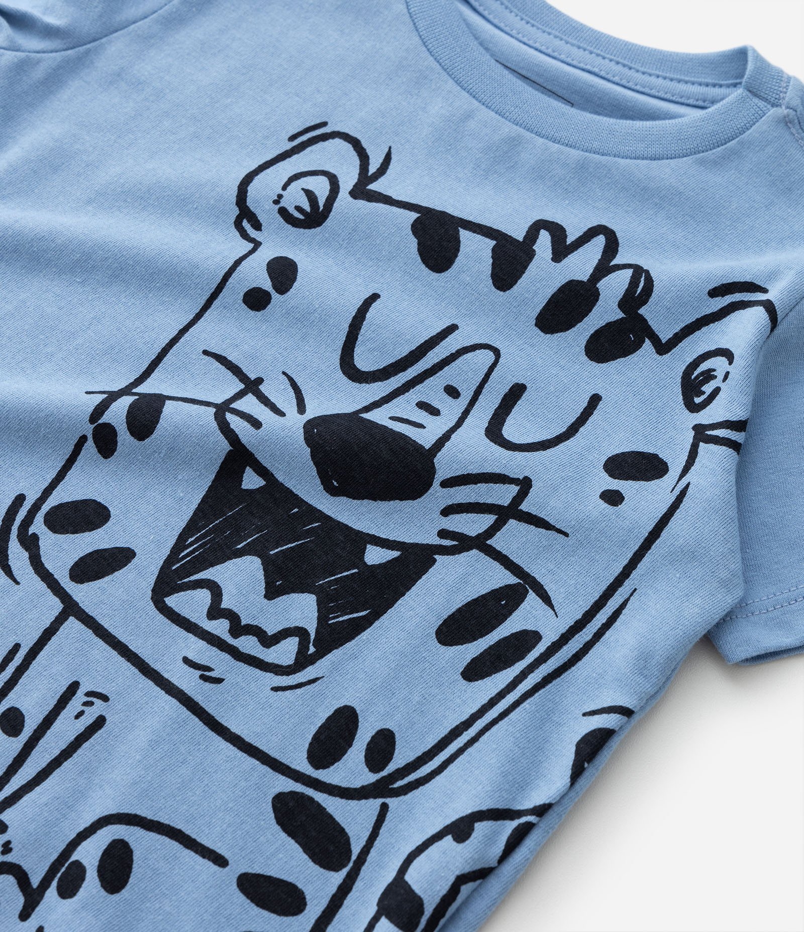 Camiseta Infantil Manga Curta com Estampa de Tigre - Tam 1 a 5 anos Azul 3