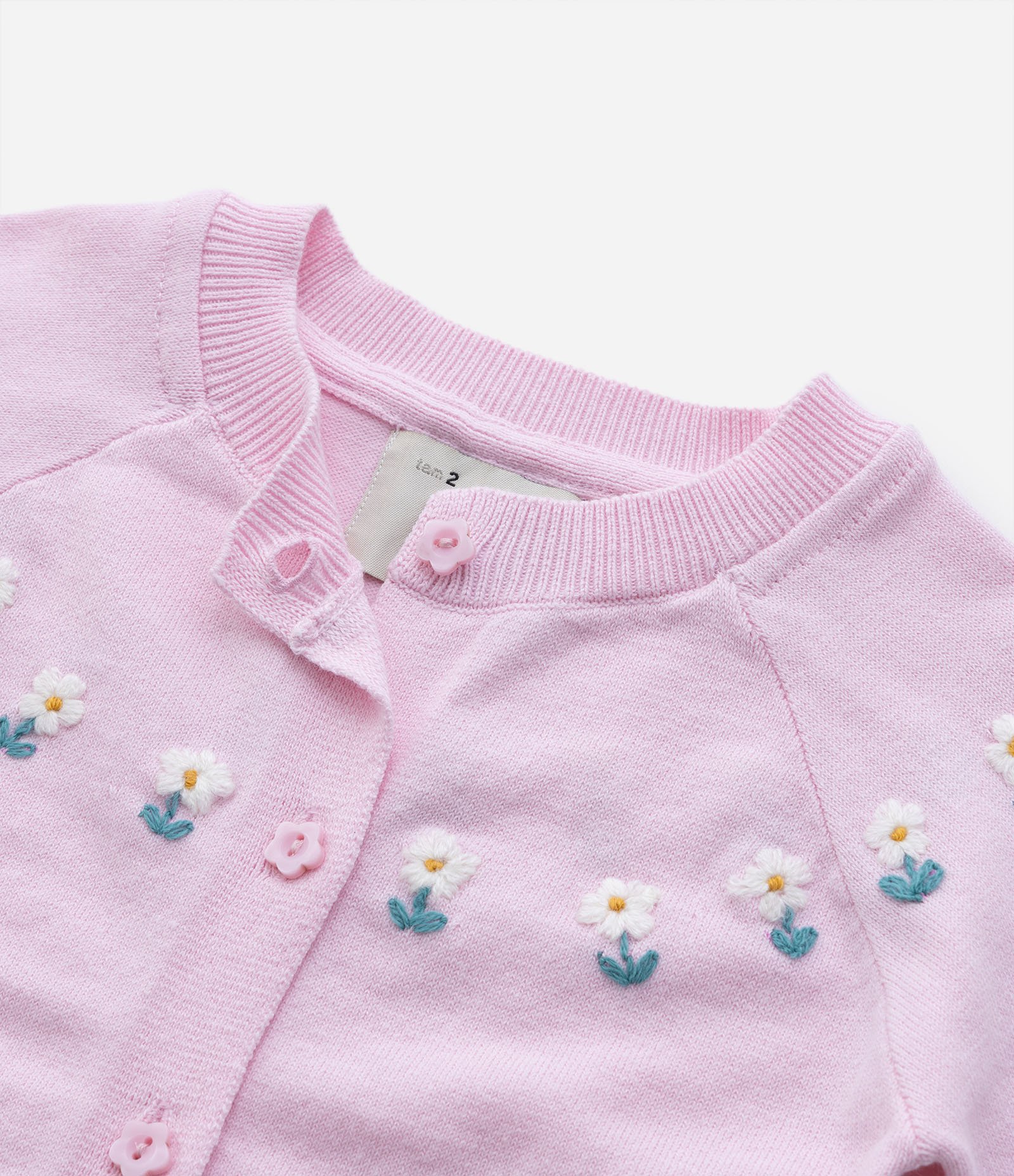 Cardigan Infantil com Florezinhas Bordadas - Tam 01 a 05 Anos Rosa 6