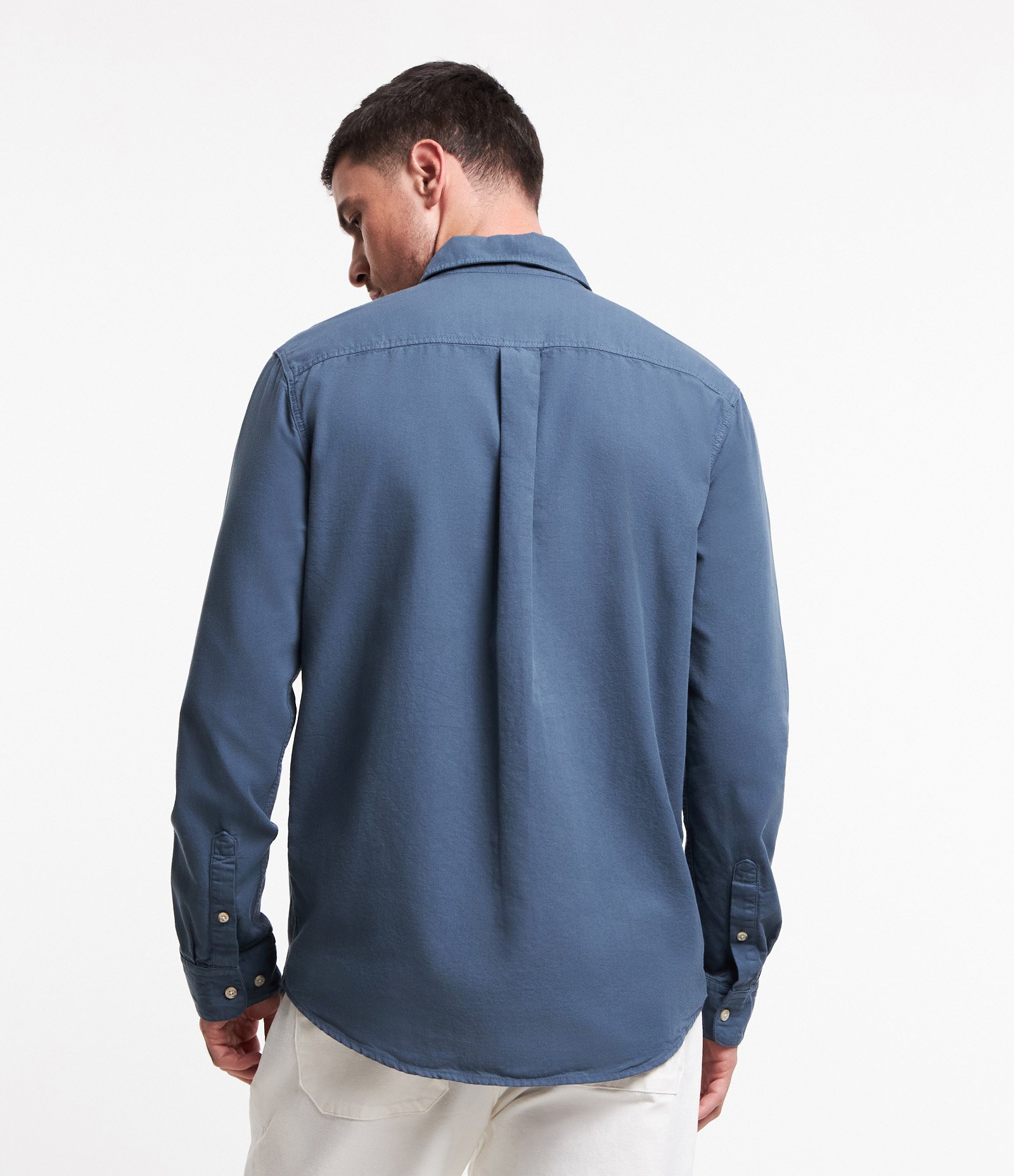 Camisa Regular em Oxford com Bolso Frontal Azul 4