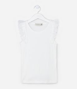 Regata Nadador Infantil em Ribana com Broderie - Tam 5 A 14 Anos