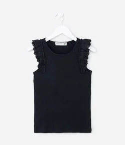 Regata Nadador Infantil em Ribana com Broderie - Tam 5 A 14 Anos