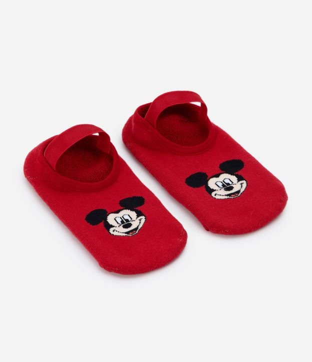 Meia Sapatilha Infantil com Estampa do Mickey - Tam 19/22 ao 27/30