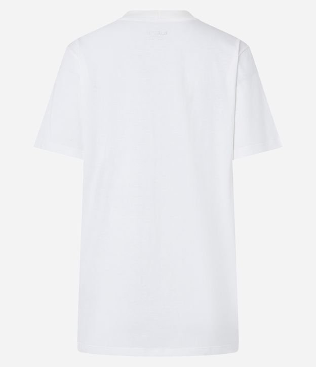 Camiseta Alongada em Meia Malha com Estampa Fresh Waves Branco 6