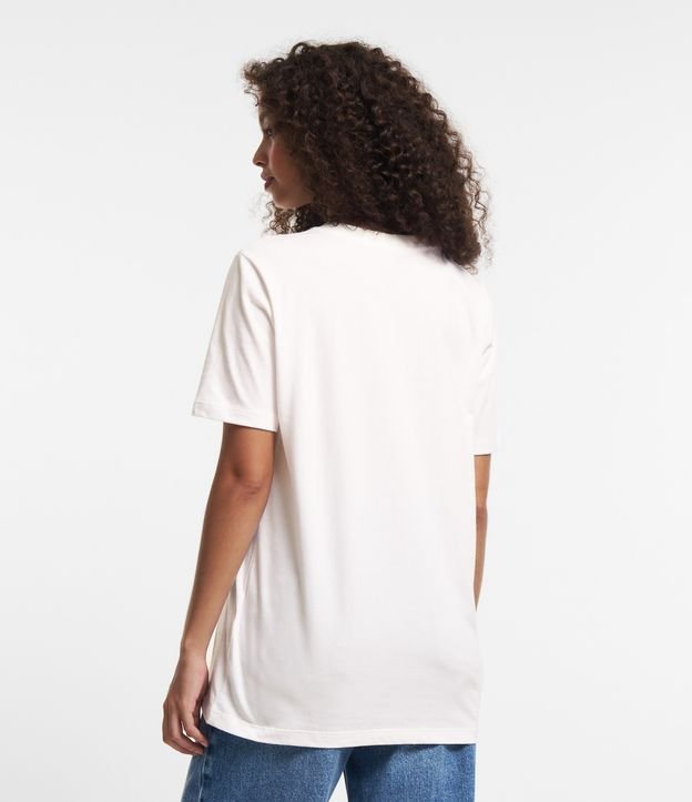 Camiseta Alongada em Meia Malha com Estampa Fresh Waves Branco 3