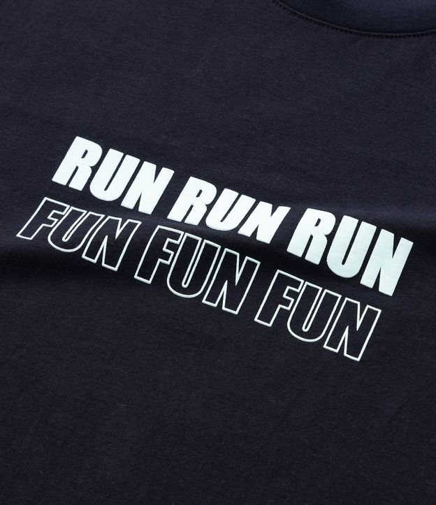 Camiseta Esportiva em Meia Malha com Estampa Run Fun Curve & Plus Size Preto 7
