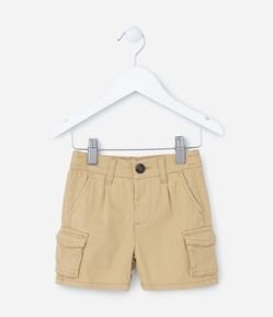 Bermuda Infantil Sarja com Bolsos Cargo - Tam 1 a 5 Anos