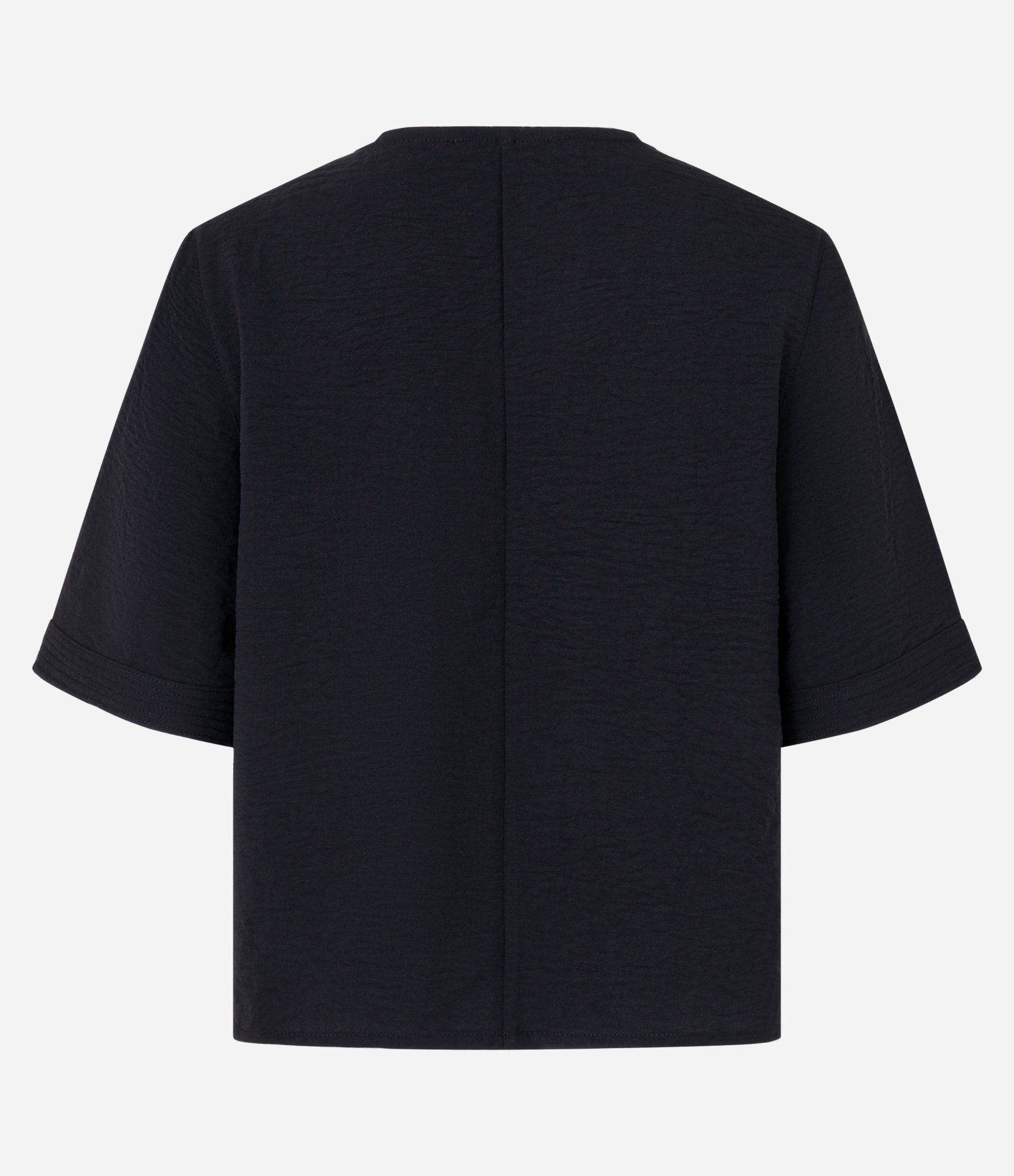 Blusa com Efeito Airflow com Decote em V Pespontado Preto 6