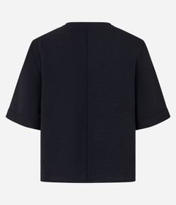 Blusa com Efeito Airflow com Decote em V Pespontado