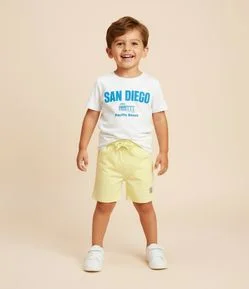 Bermuda de Banho Infantil com Etiqueta Emborrachada - Tam 1 a 5 anos