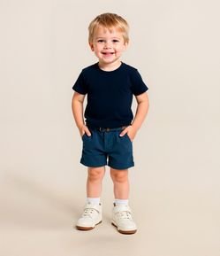Bermuda Infantil em Sarja com Cinto - Tam 1 a 4 Anos