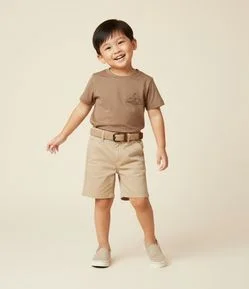 Bermuda Infantil em Sarja com Cinto - Tam 1 a 4 Anos