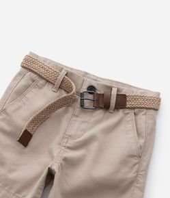 Bermuda Infantil em Sarja com Cinto - Tam 1 a 4 Anos