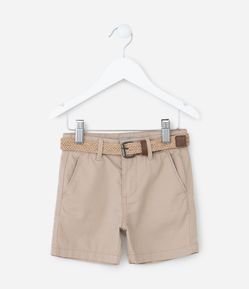 Bermuda Infantil em Sarja com Cinto - Tam 1 a 4 Anos