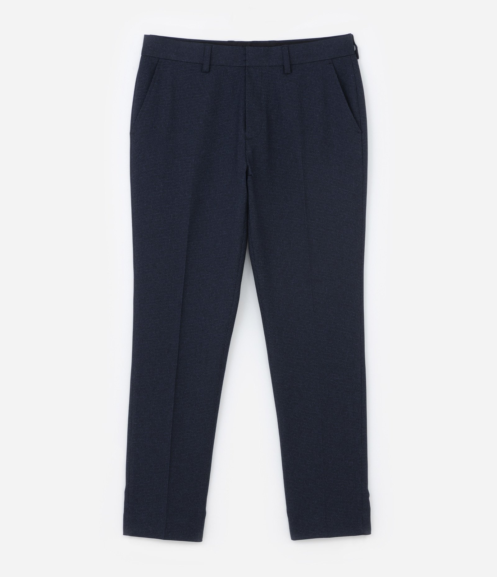 Calça Social Slim em Tricoline com Textura Pied de Poule Azul Marinho 5