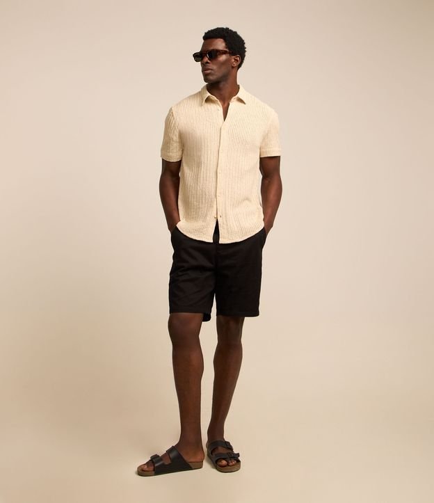 Camisa Algodão com Textura Trançada