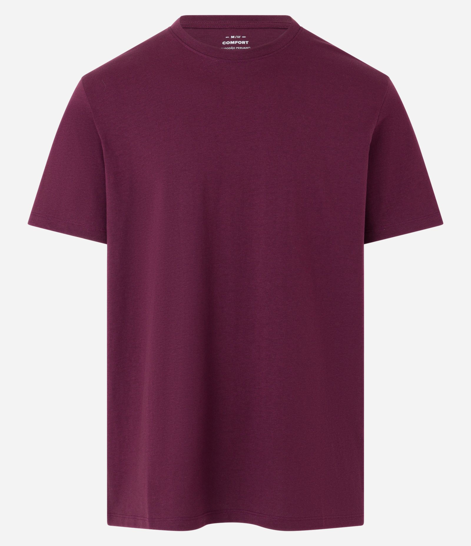 Camiseta Comfort Básica em Algodão Peruano Vermelho Bordo 6