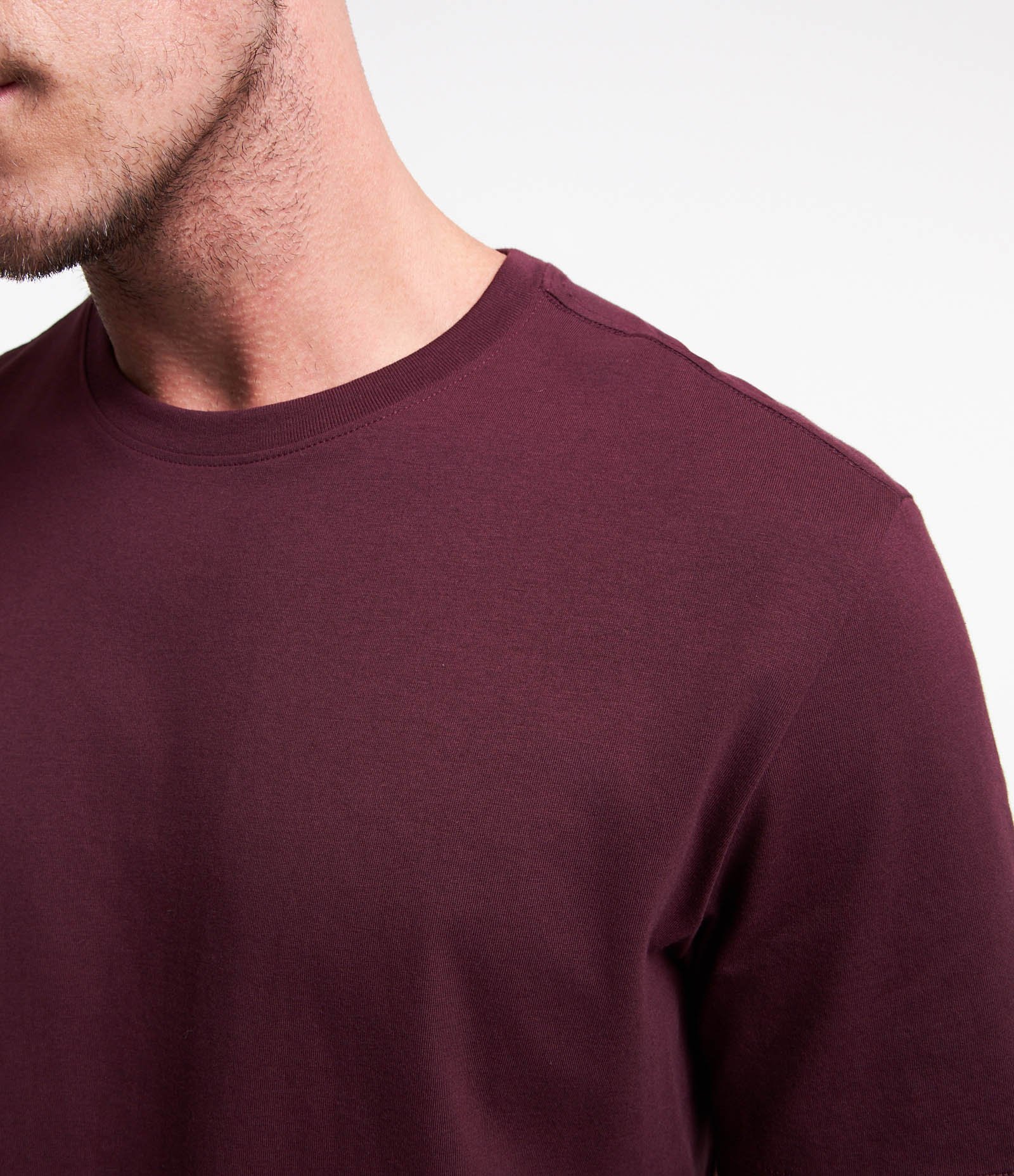 Camiseta Comfort Básica em Algodão Peruano Vermelho Bordo 5