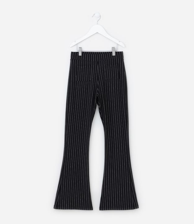 Calça Flare Infantil com Estampa Risca de Giz - Tam 5 A 14 Anos