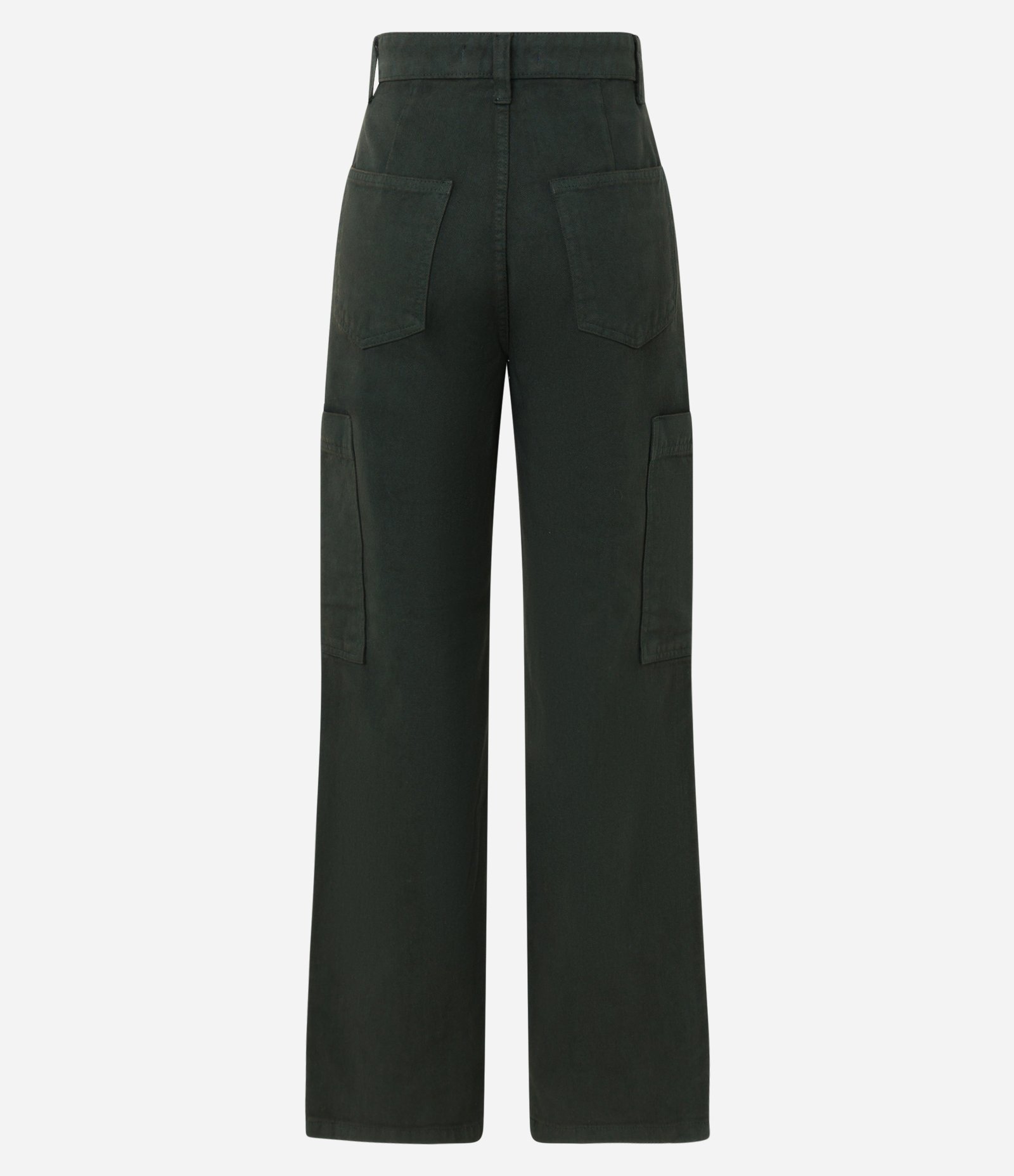 Calça Wide Leg em Sarja com Bolso Cargo sem Lapela 6