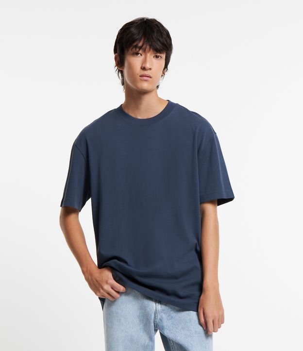 Camiseta Relaxed em Meia Malha com Efeito Pesado