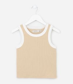 Regata Cropped  Infantil com Viés Contrastante - Tam 5 a 14 anos