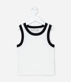 Regata Cropped  Infantil com Viés Contrastante - Tam 5 a 14 anos