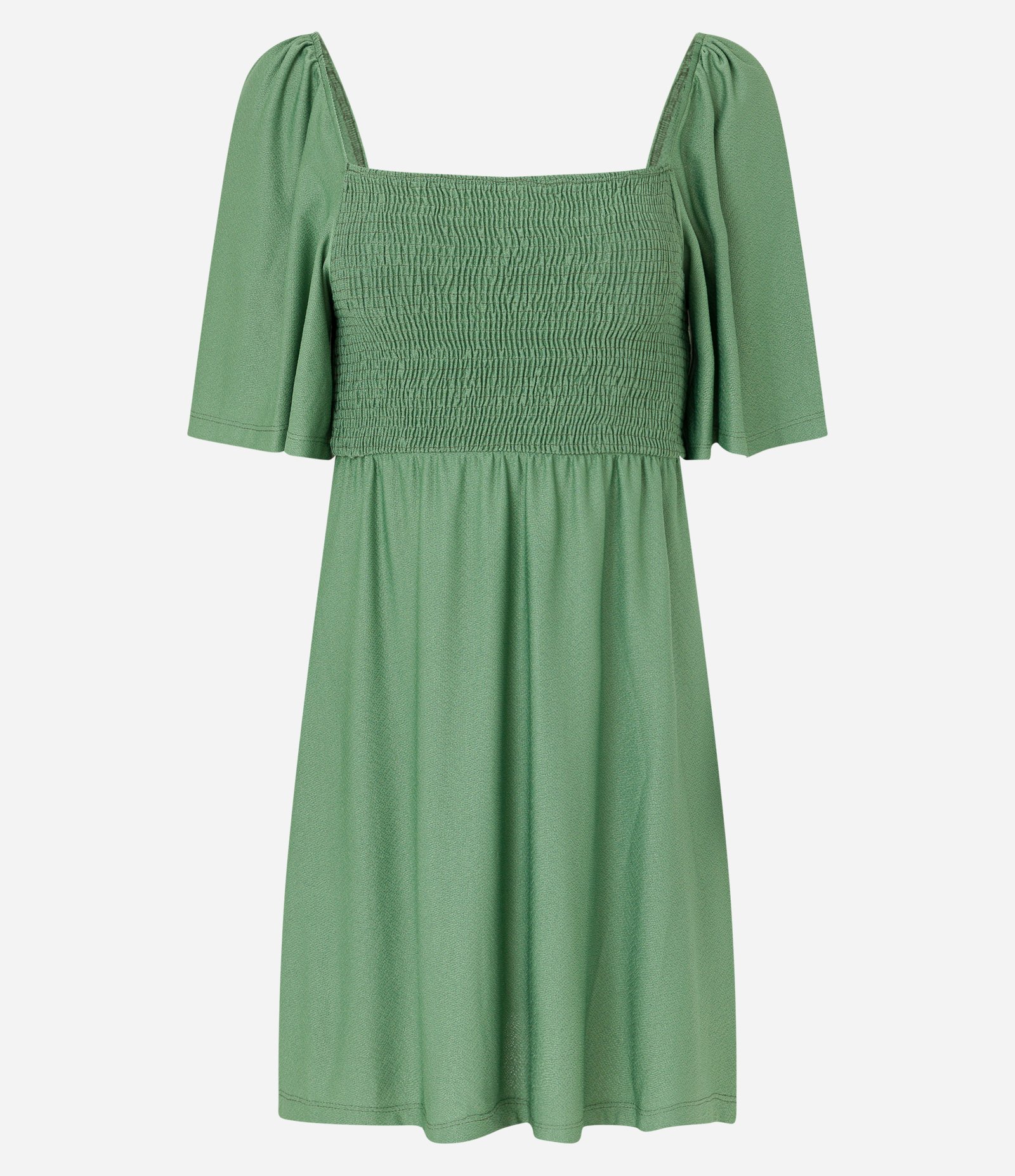 Vestido Curto Texturizado com Lastex no Busto Verde 5