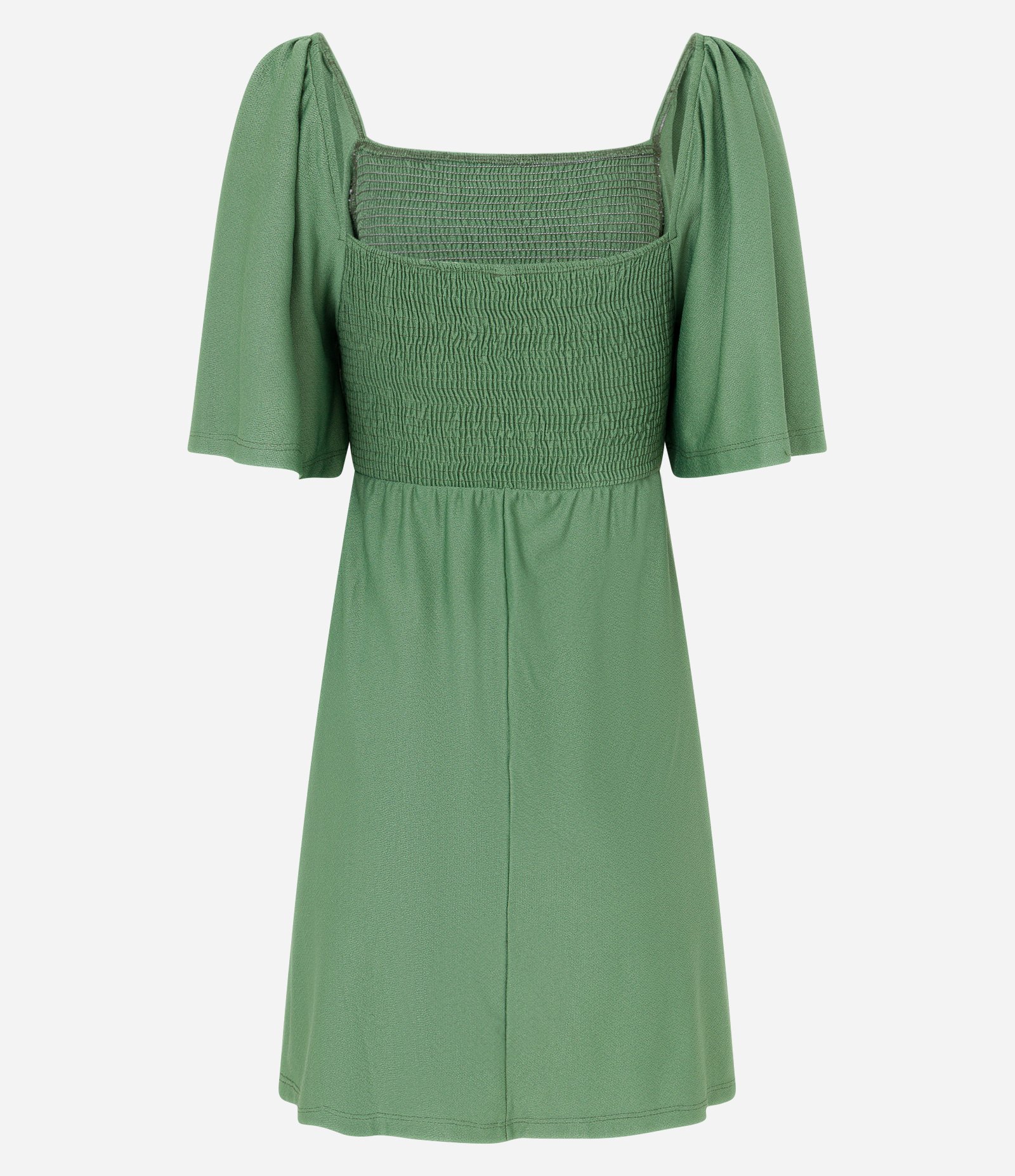 Vestido Curto Texturizado com Lastex no Busto Verde 6