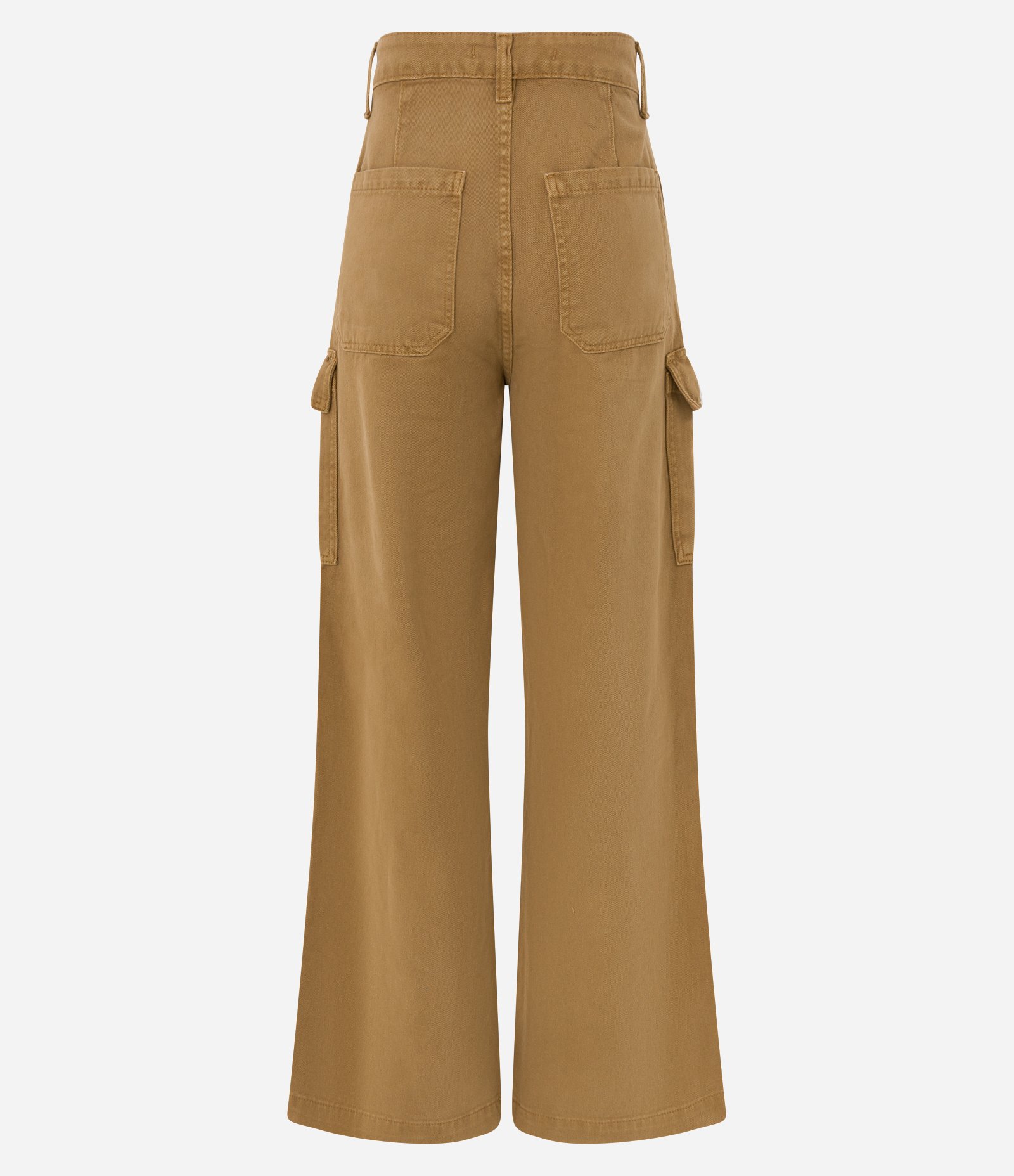 Calça Wide Leg em Sarja com Cintura Alta e Bolsos Cargo 6