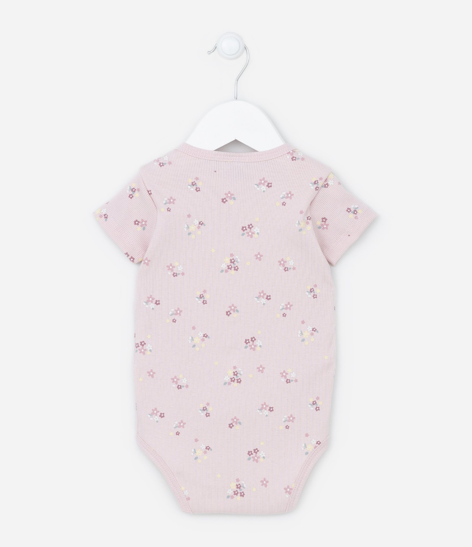 Body Curto Infantil com Estampa Floral - Tam 0 a 18 meses Rosa 2