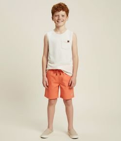 Bermuda de Banho Infantil com Etiqueta Emborrachada - Tam 5 a 14 anos