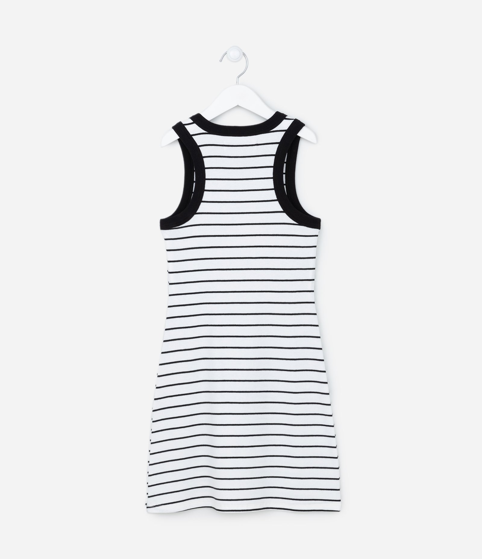 Vestido Canelado Infantil com Cava Americana - Tam 5 a 14 anos Branco 2