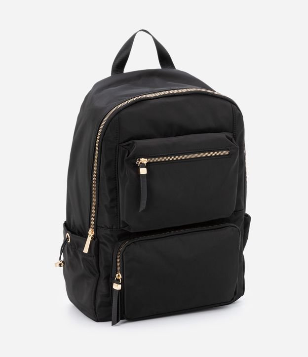 Mochila com Bolso Frontal com Zíper e Bolso Lateral