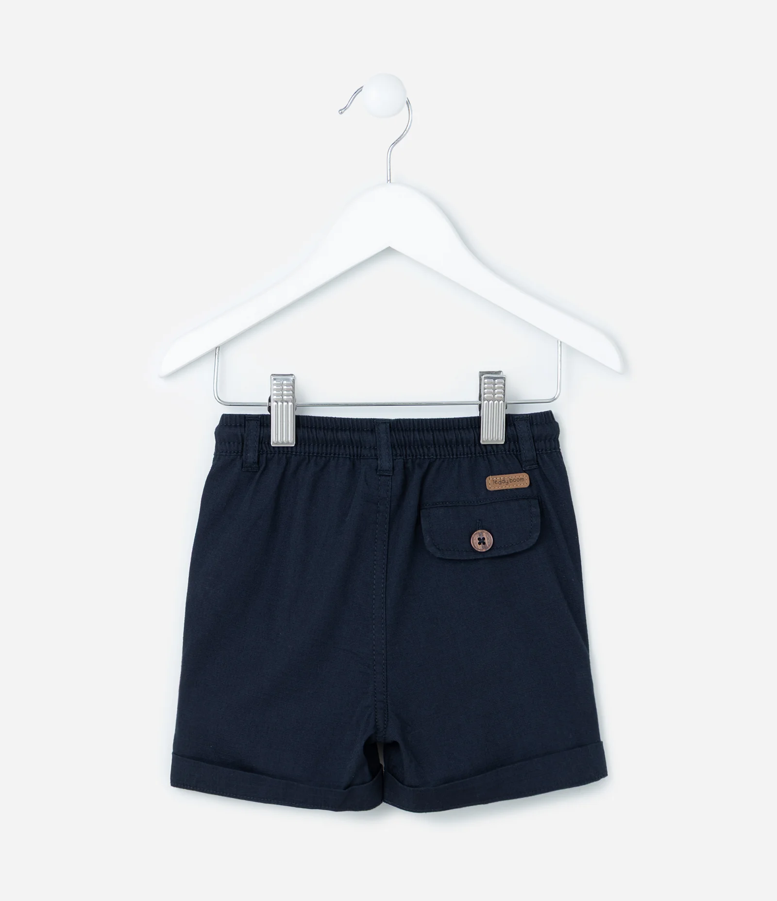 Bermuda Básica Infantil em Sarja com Cordão Bicolor - Tam 0 a 18 meses Azul 2