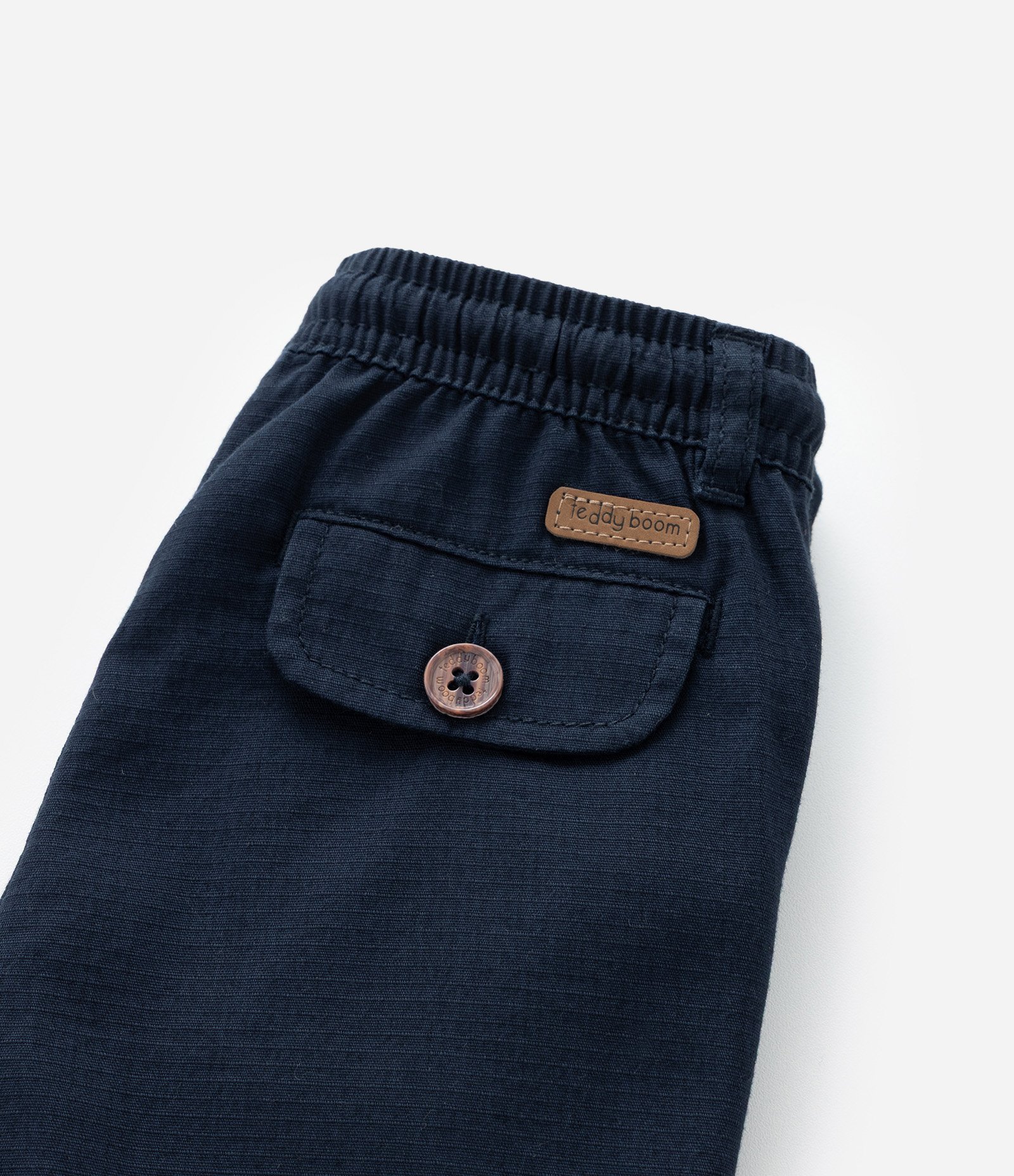 Bermuda Básica Infantil em Sarja com Cordão Bicolor - Tam 0 a 18 meses Azul 4