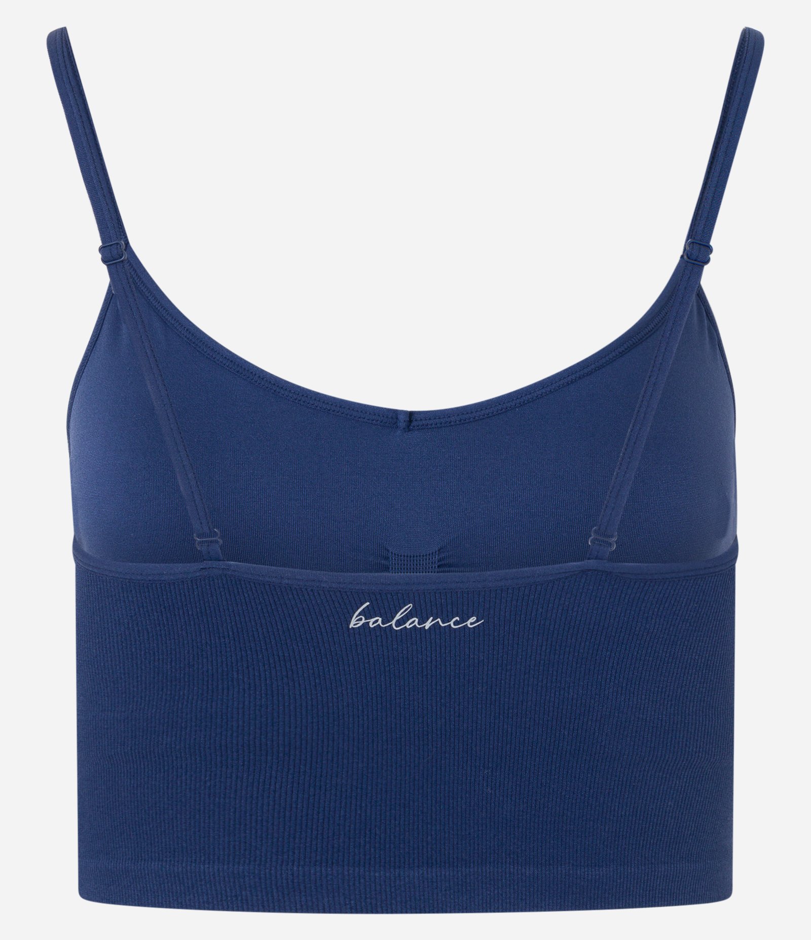 Top Esportivo sem Costura com Textura Canelada Azul Escuro 7