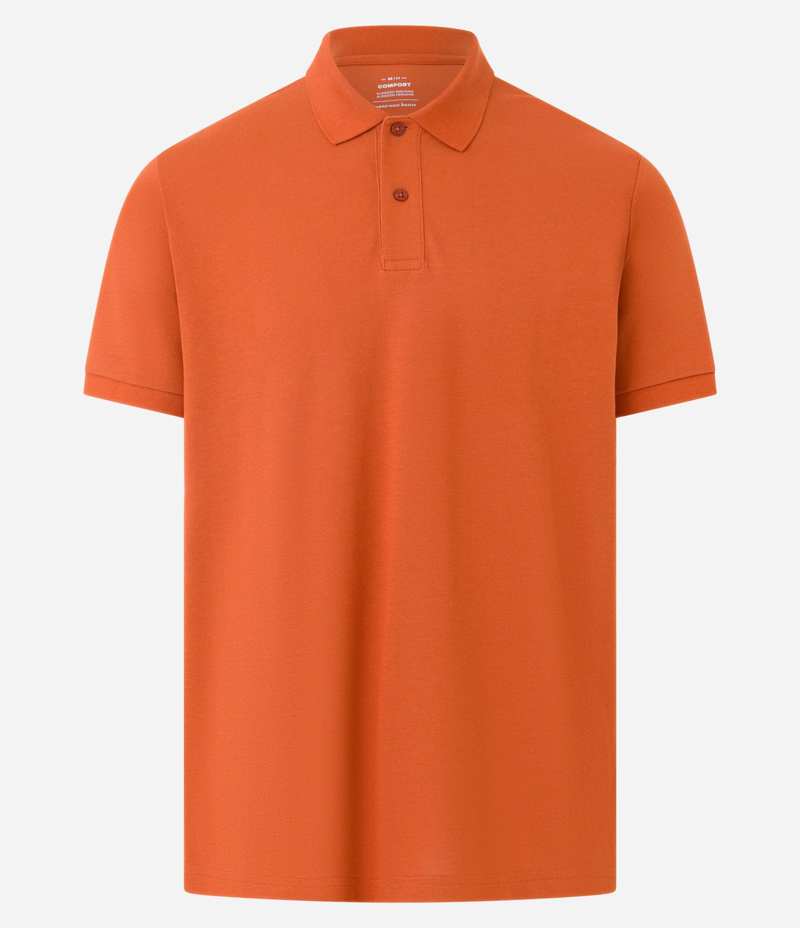 Camisa Polo Comfort em Algodão Peruano Laranja 6