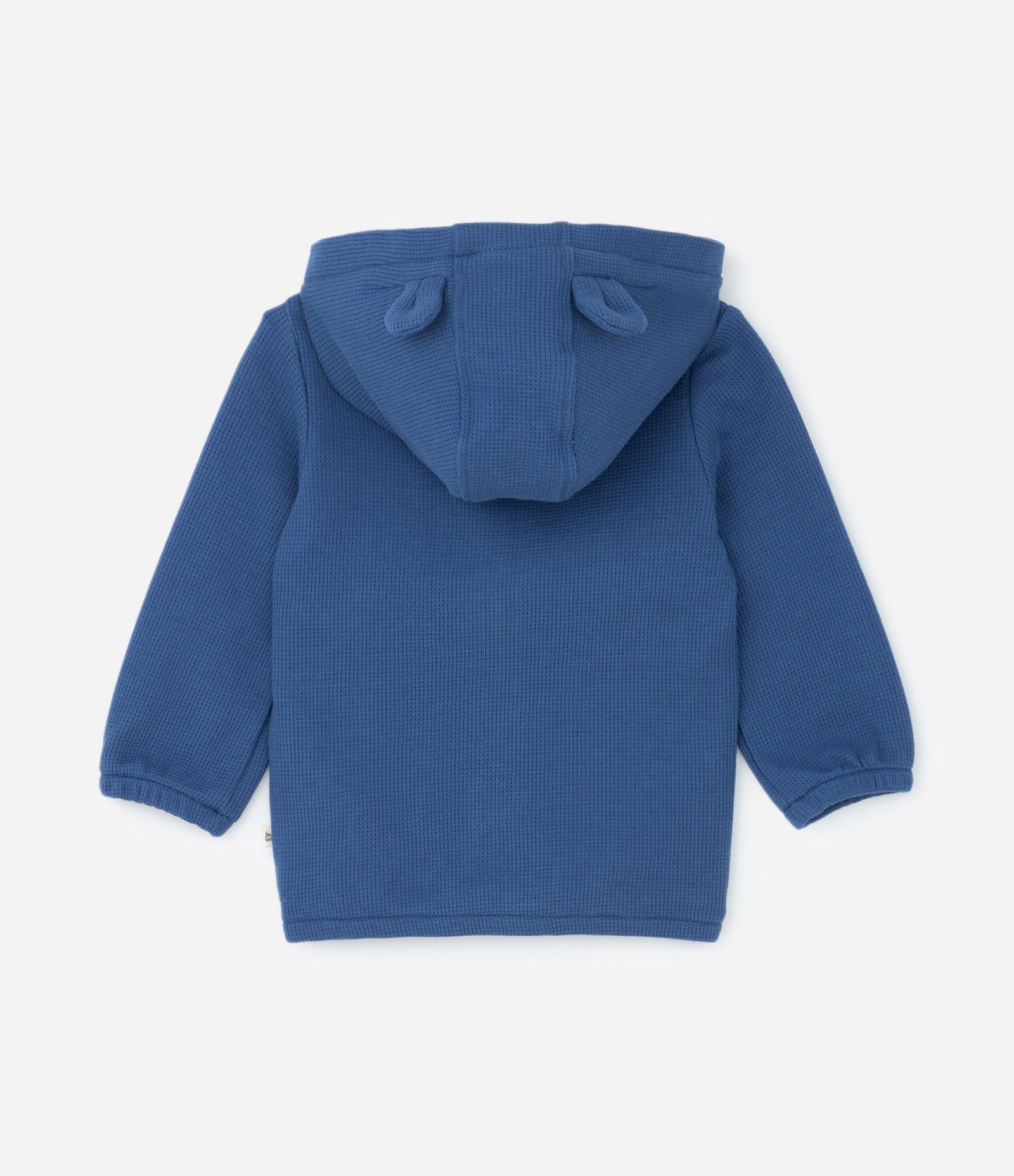 Jaqueta Infantil Texturizada com Capuz e Orelhinhas - Tam 0 a 18 meses Azul 2