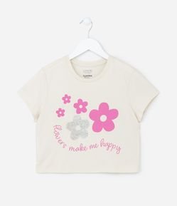 Blusa Infantil com Florezinhas Estampadas - Tam 05 a 14 Anos