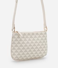Bolsa Transversal Pequena com Estampa de Triângulos