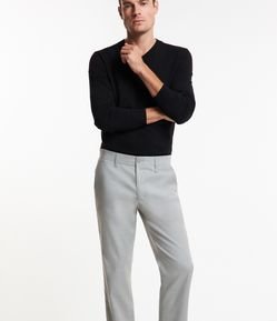 Calça Slim Cropped Alfaiatada Fil a Fil