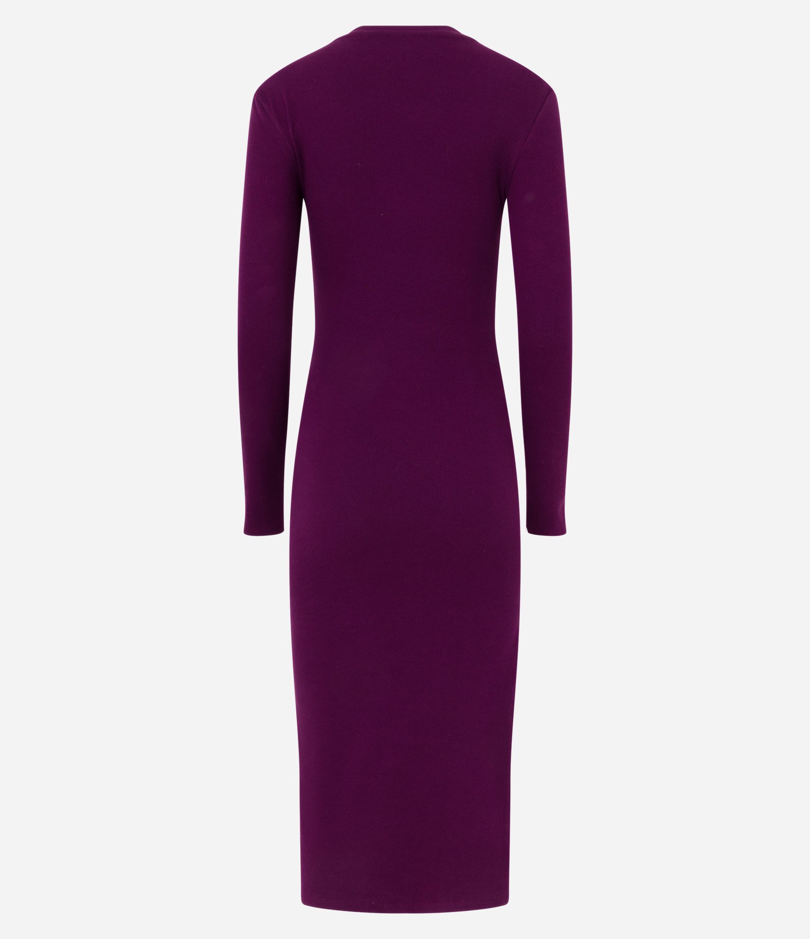 Vestido Midi Básico em Ribana com Manga Longa e Fenda 7