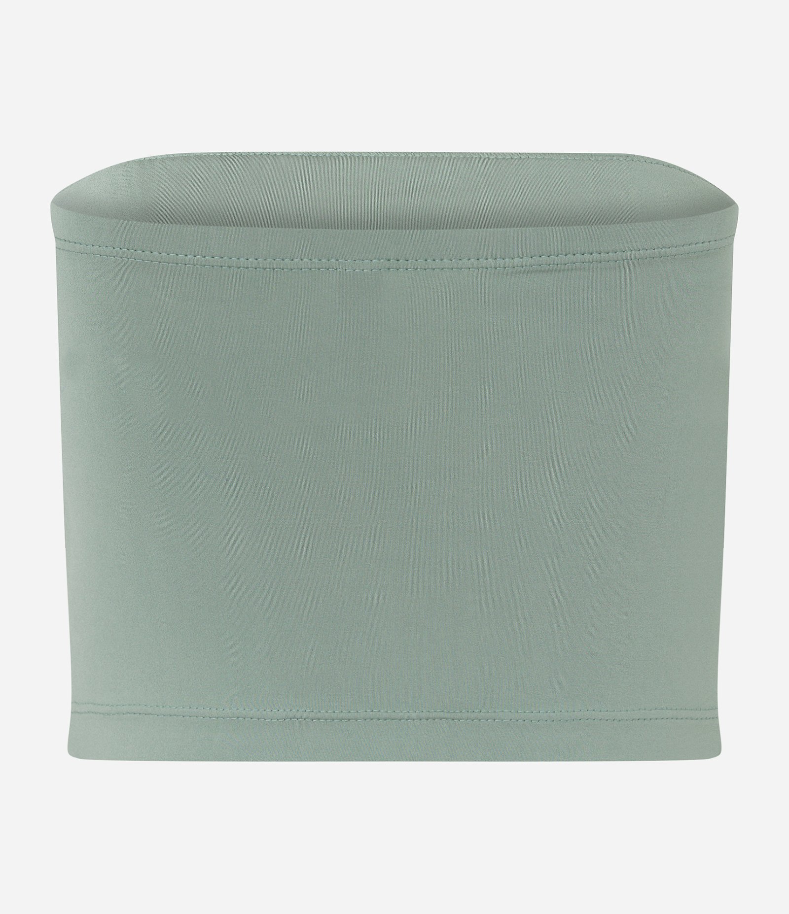 Blusa Cropped em Meia Malha e Decote Tomara que Caia Verde 6